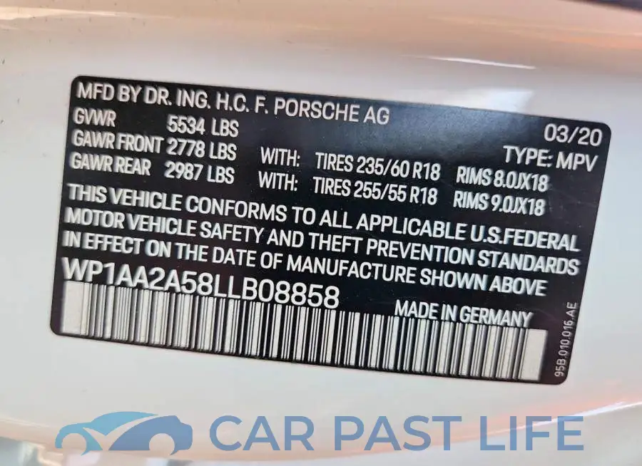 WP1AA2A58LLB08858# 13