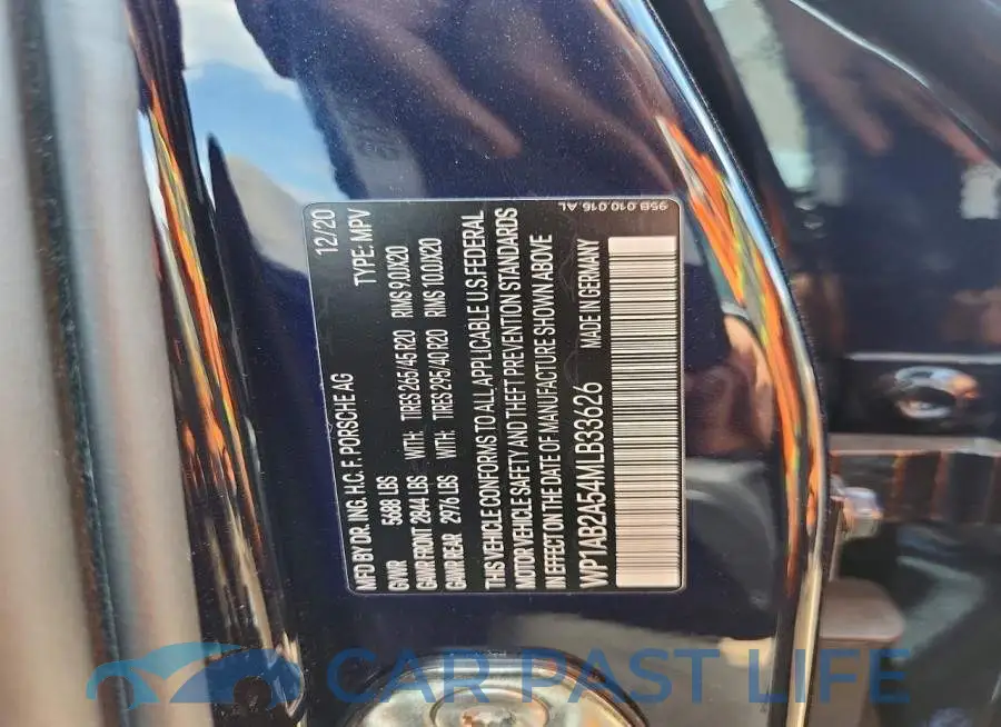 WP1AB2A54MLB33626# 12