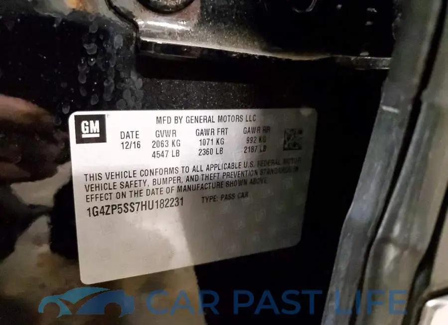 1G4ZP5SS7HU182231# 12