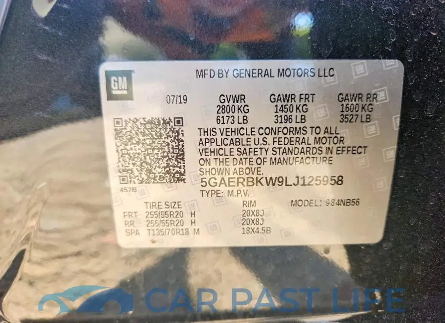 5GAERBKW9LJ125958# 13