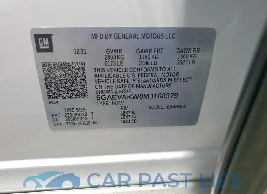 5GAEVAKW0MJ168379# 13