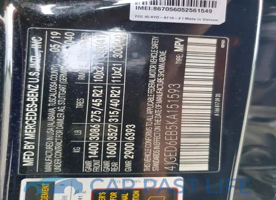 4JGED6EB5KA151593# 14