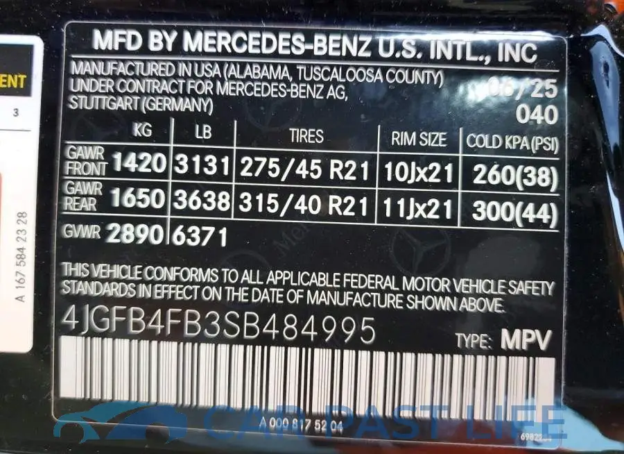 4JGFB4FB3SB484995# 13