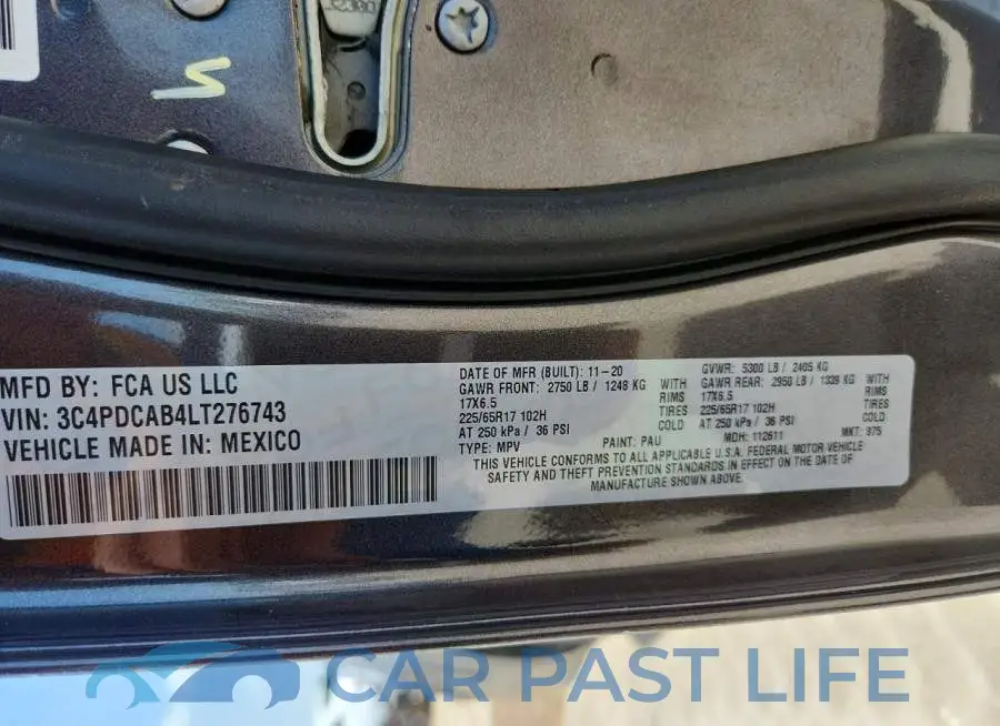 3C4PDCAB4LT276743# 13