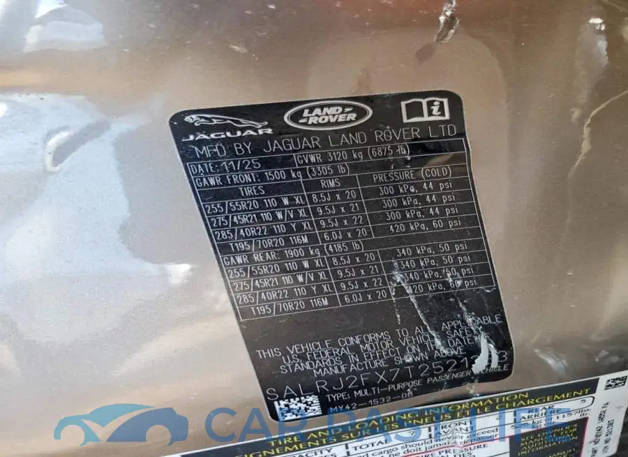 SALRJ2FX7T2521383# 12