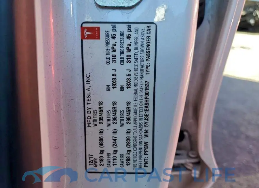 5YJ3E1EA9HF001537# 12