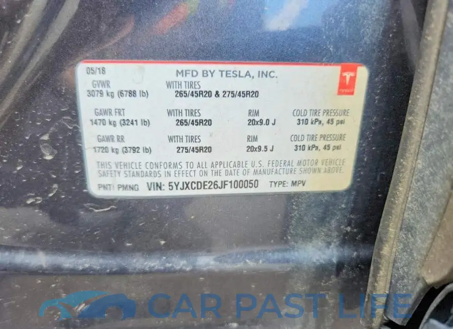 5YJXCDE26JF100050# 13
