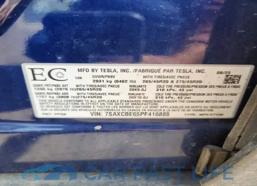 7SAXCBE65PF416865# 14