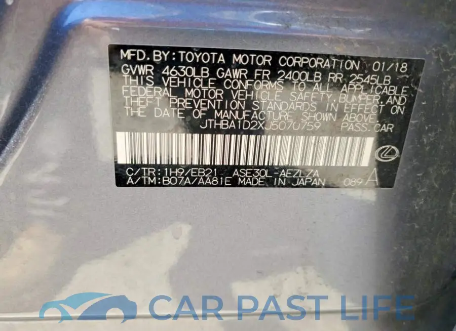 JTHBA1D2XJ5070759# 12