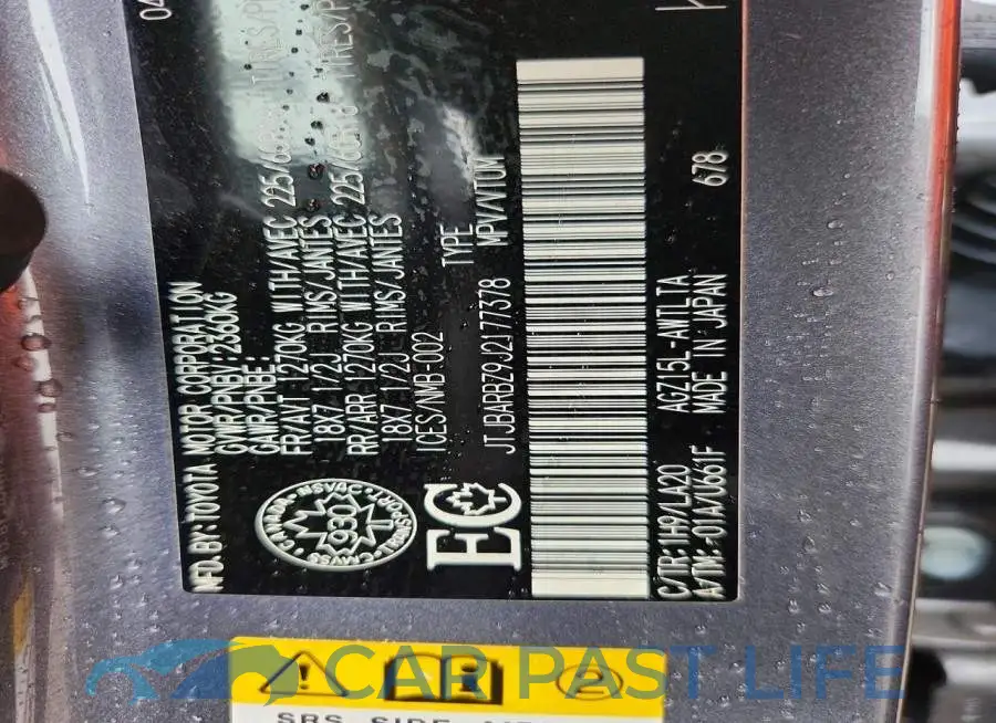 JTJBARBZ9J2177378# 12