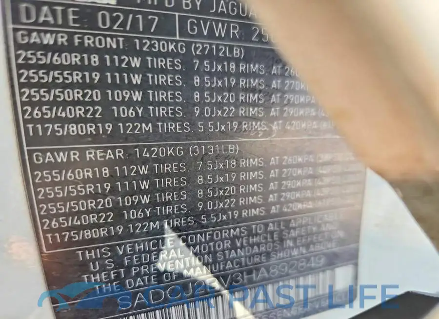 SADCJ2BV3HA892849# 13