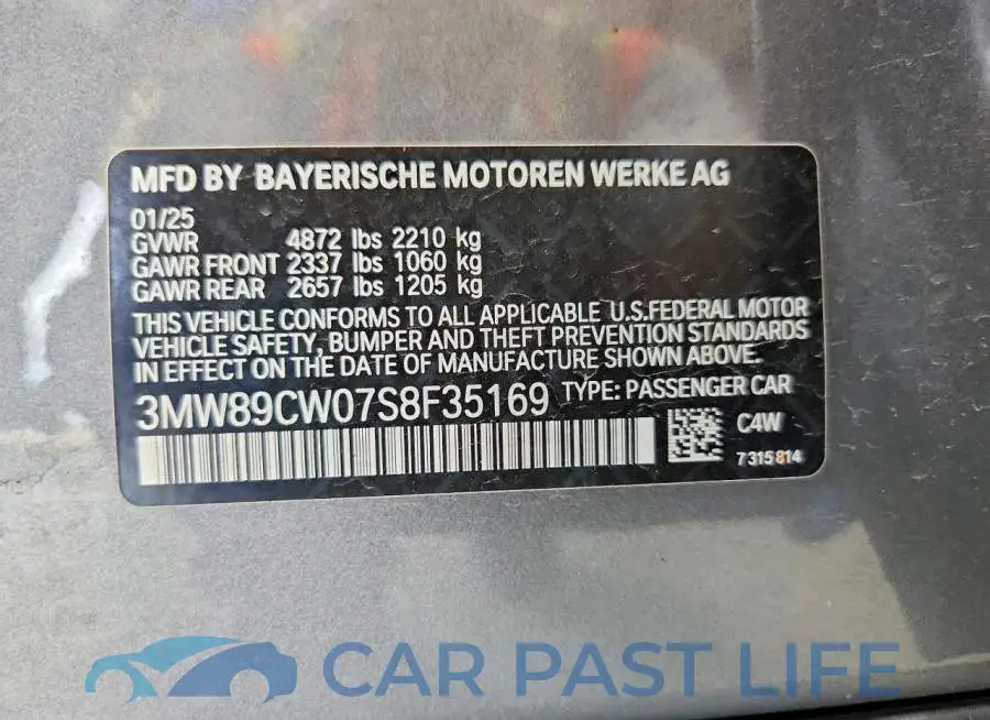 3MW89CW07S8F35169# 12