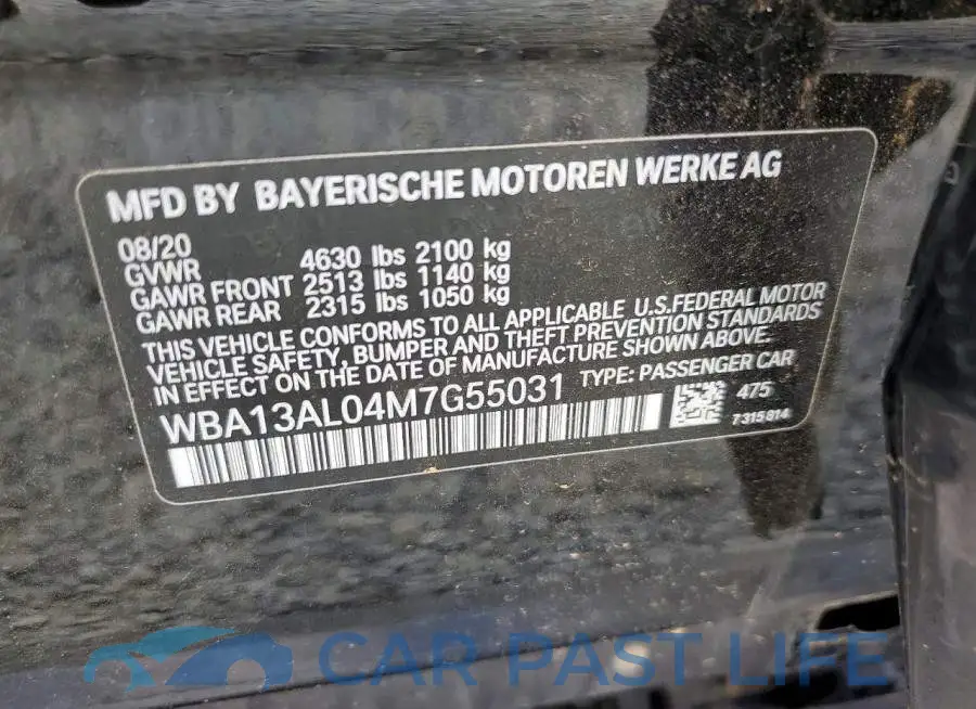 WBA13AL04M7G55031# 12