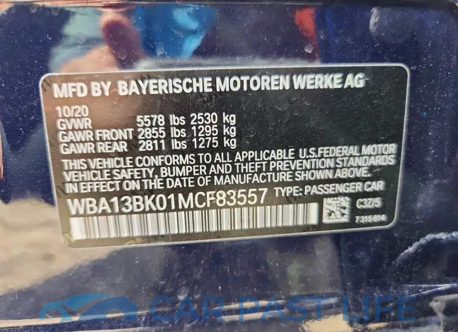 WBA13BK01MCF83557# 13