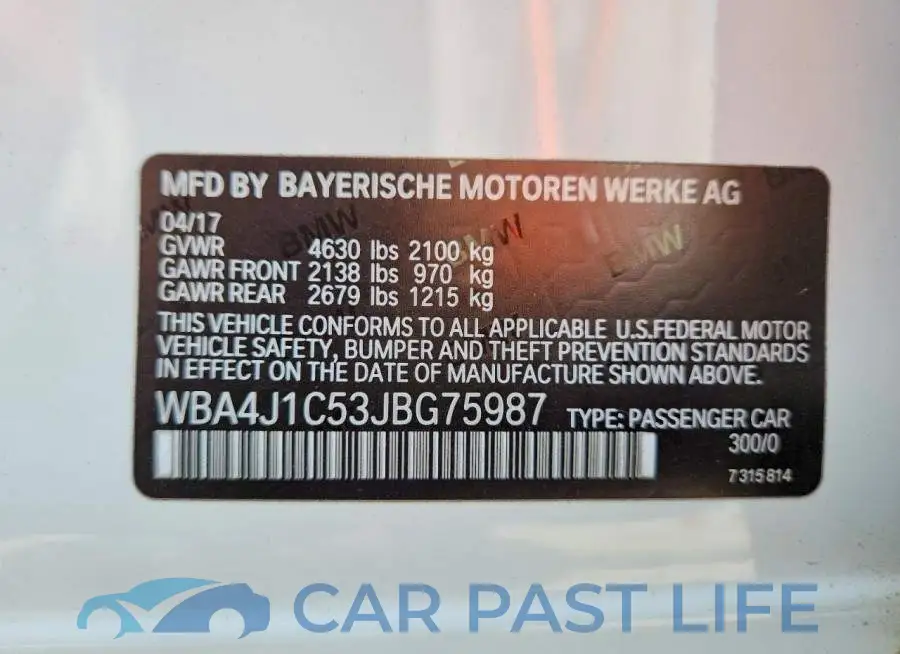 WBA4J1C53JBG75987# 13