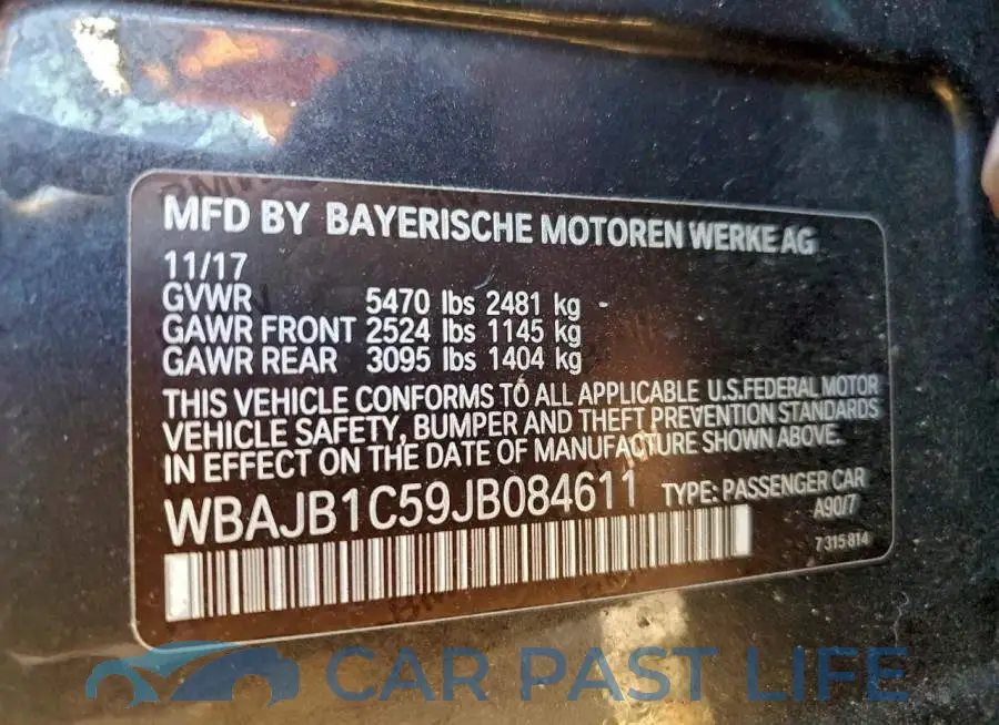 WBAJB1C59JB084611# 12