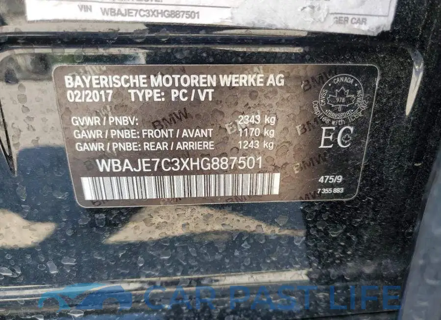 WBAJE7C3XHG887501# 13