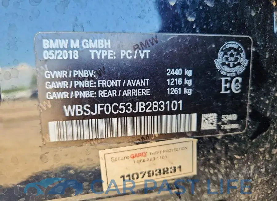 WBSJF0C53JB283101# 12