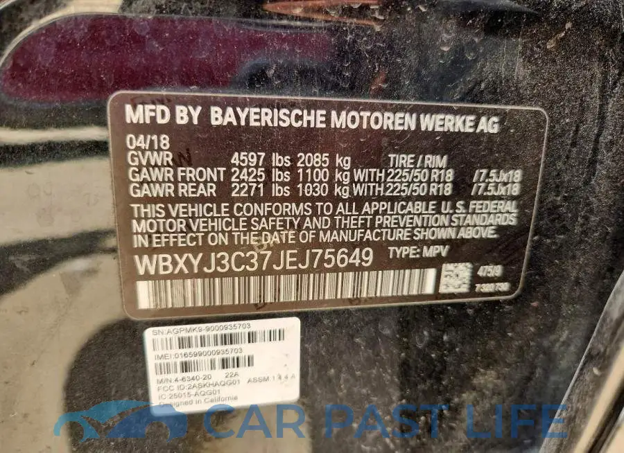 WBXYJ3C37JEJ75649# 12