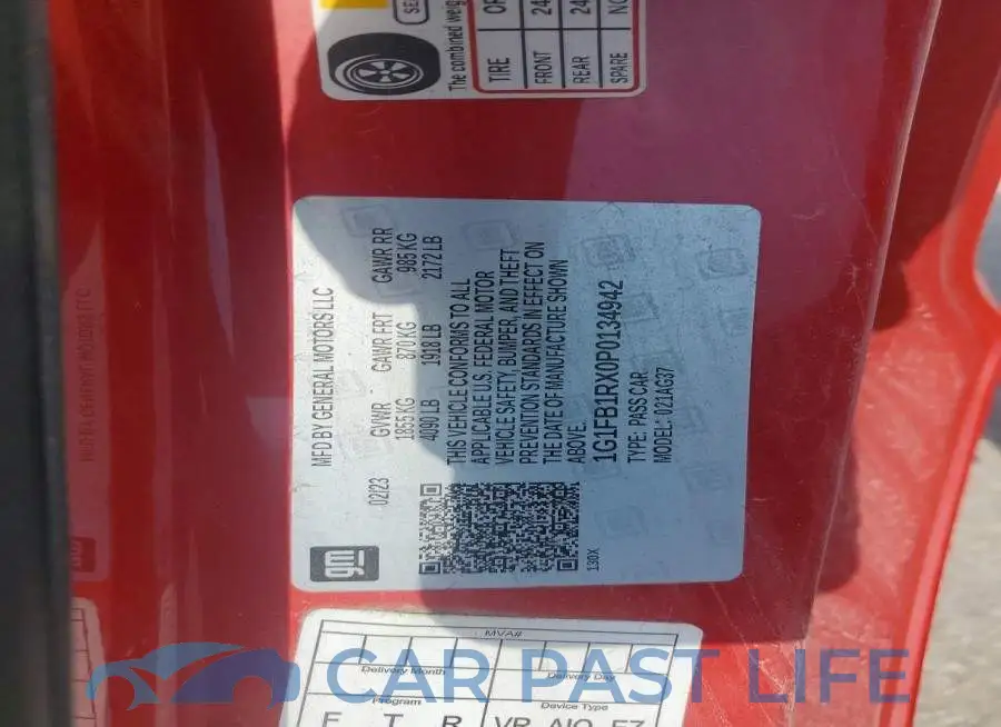 1G1FB1RX0P0134942# 12