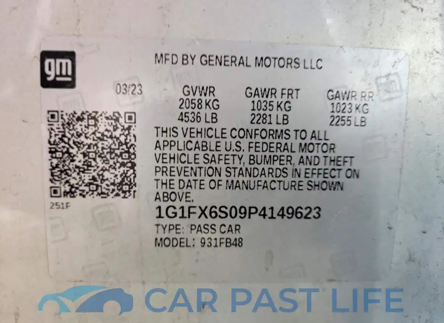 1G1FX6S09P4149623# 13