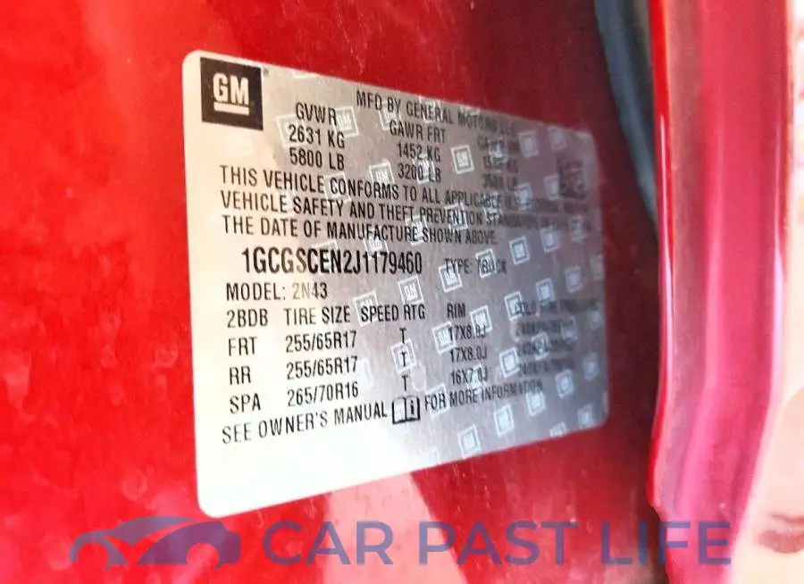 1GCGSCEN2J1179460# 12
