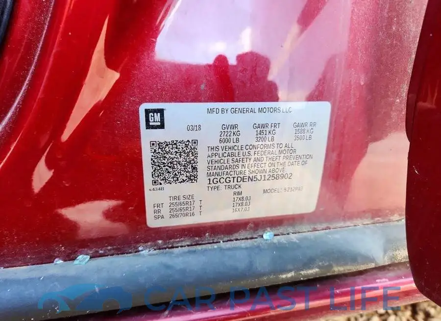 1GCGTDEN5J1258902# 12