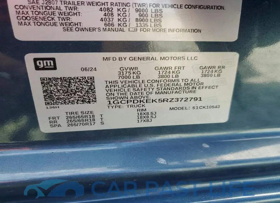 1GCPDKEK5RZ372791# 12