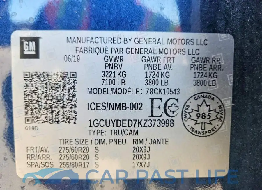 1GCUYDED7KZ373998# 13