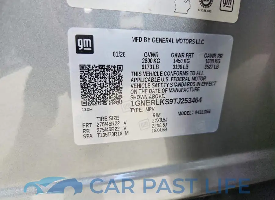 1GNERLKS9TJ253464# 13