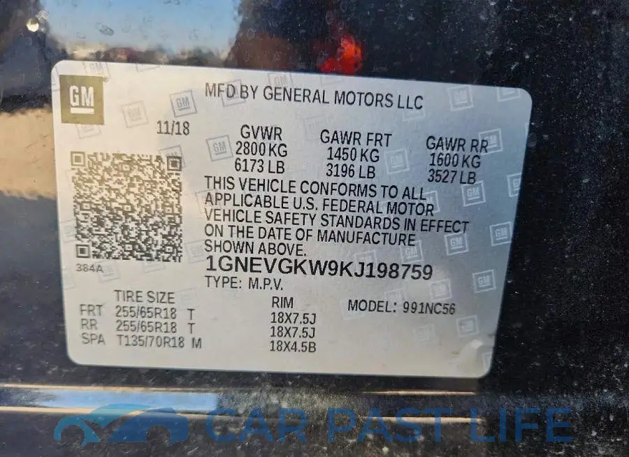 1GNEVGKW9KJ198759# 13