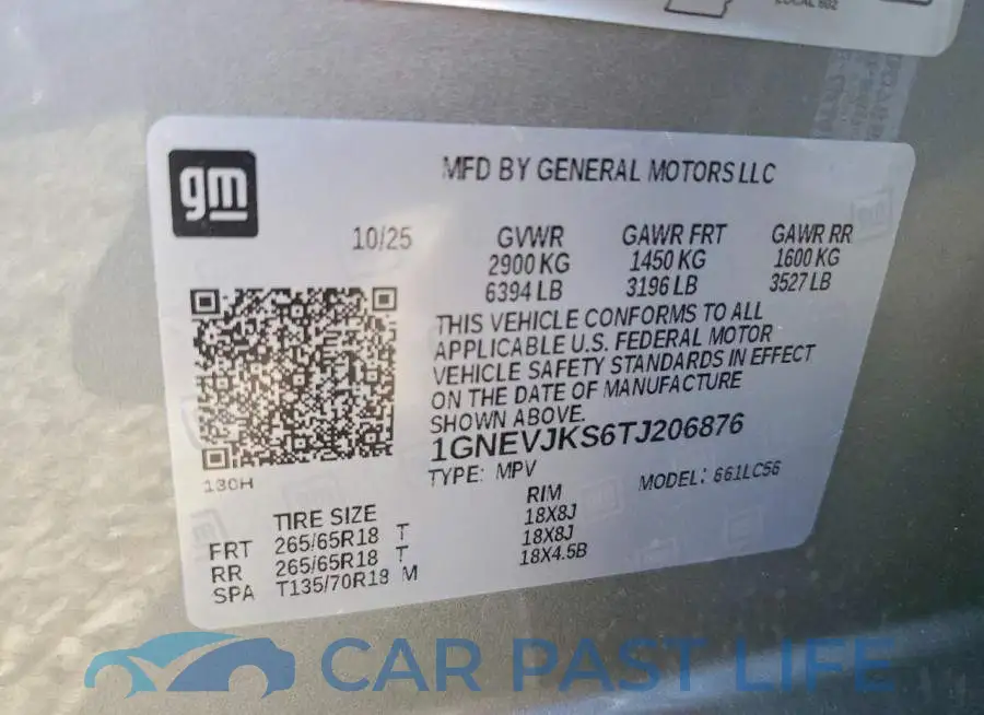 1GNEVJKS6TJ206876# 13