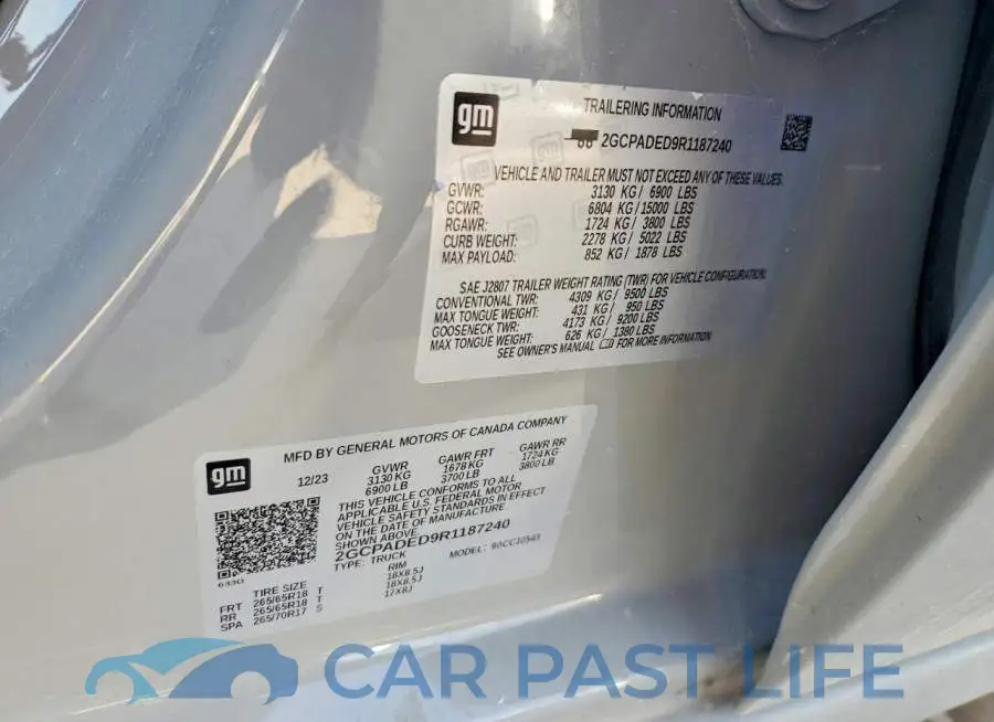2GCPADED9R1187240# 13