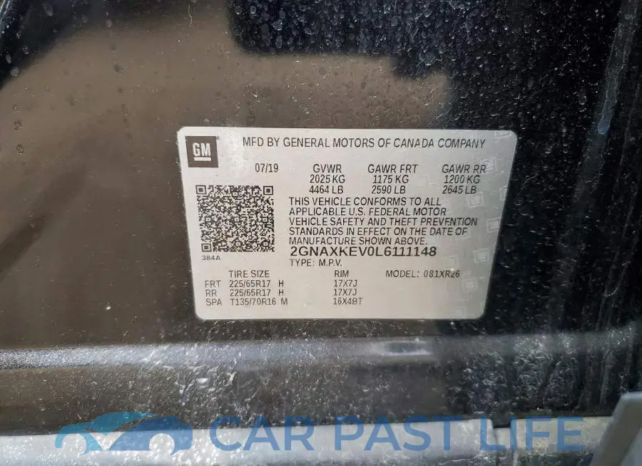 2GNAXKEV0L6111148# 12