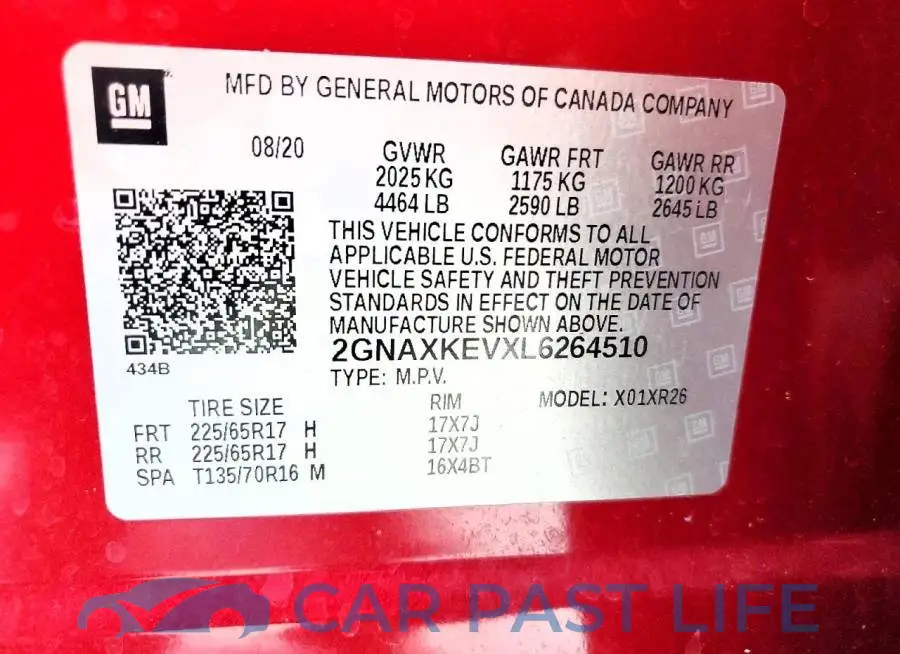 2GNAXKEVXL6264510# 13