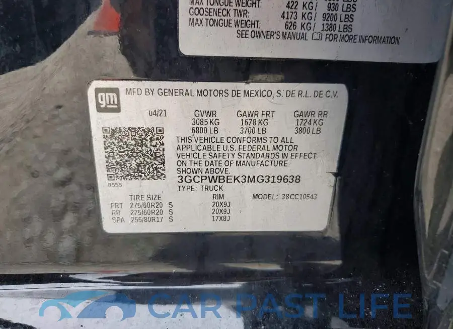 3GCPWBEK3MG319638# 12