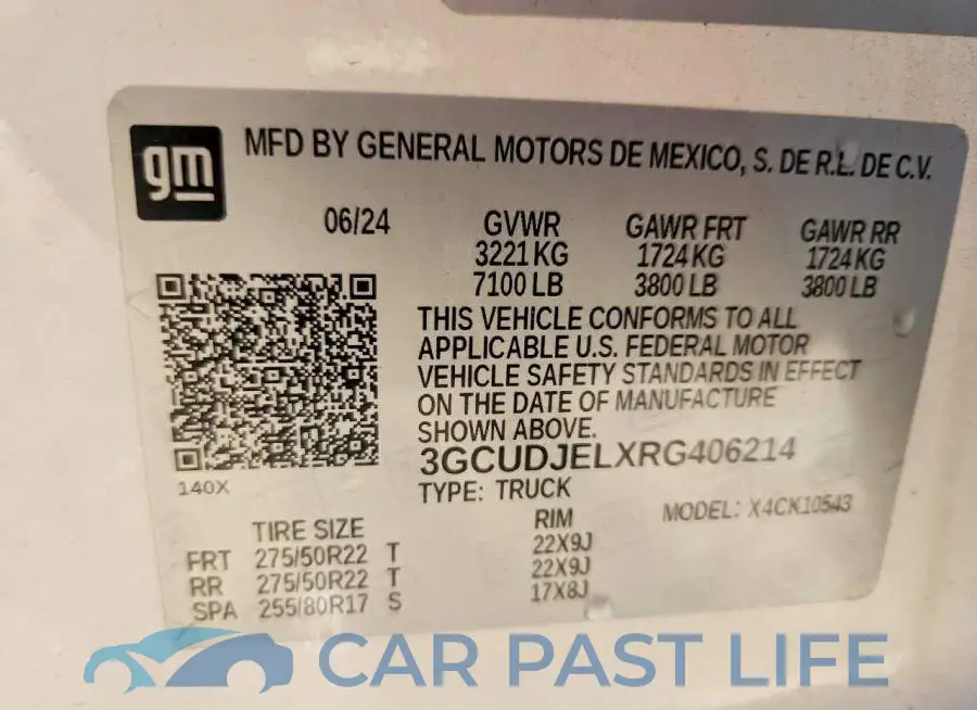 3GCUDJELXRG406214# 13