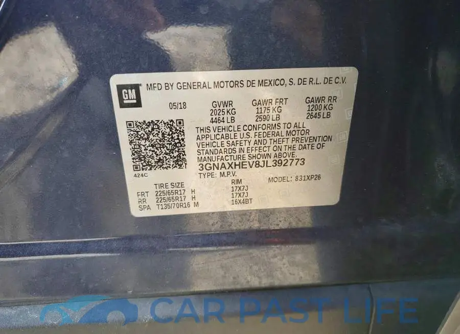 3GNAXHEV8JL392773# 12