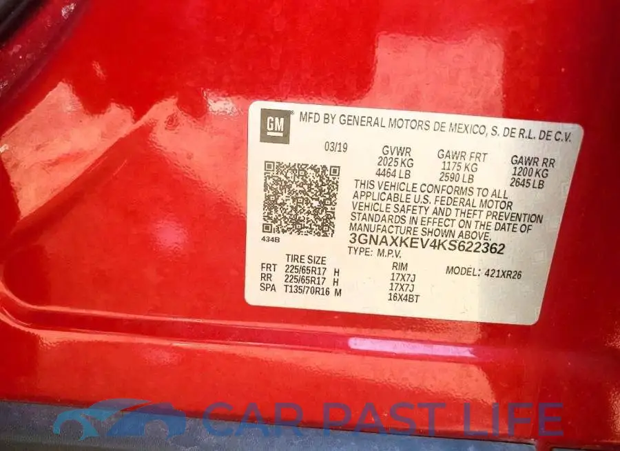 3GNAXKEV4KS622362# 13