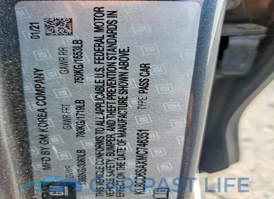KL8CD6SAXMC746351# 12