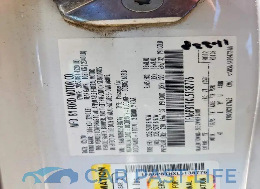 1FA6P8THXL5138776# 12