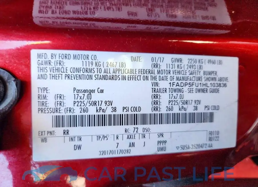 1FADP5FU1HL103836# 12