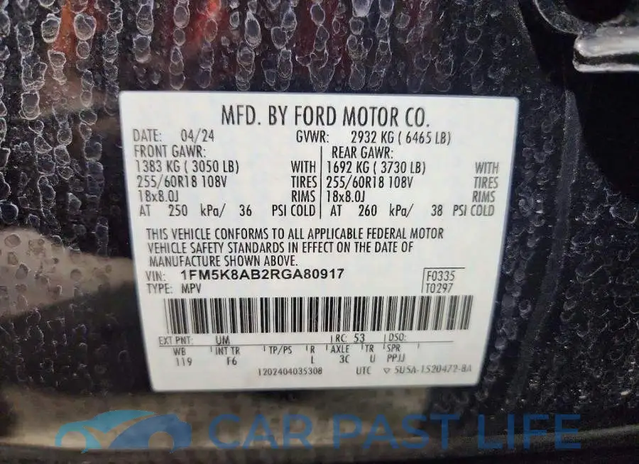 1FM5K8AB2RGA80917# 14
