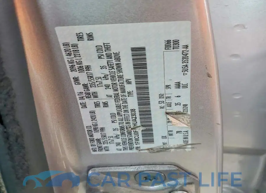 1FMCU0F79HUA23038# 13
