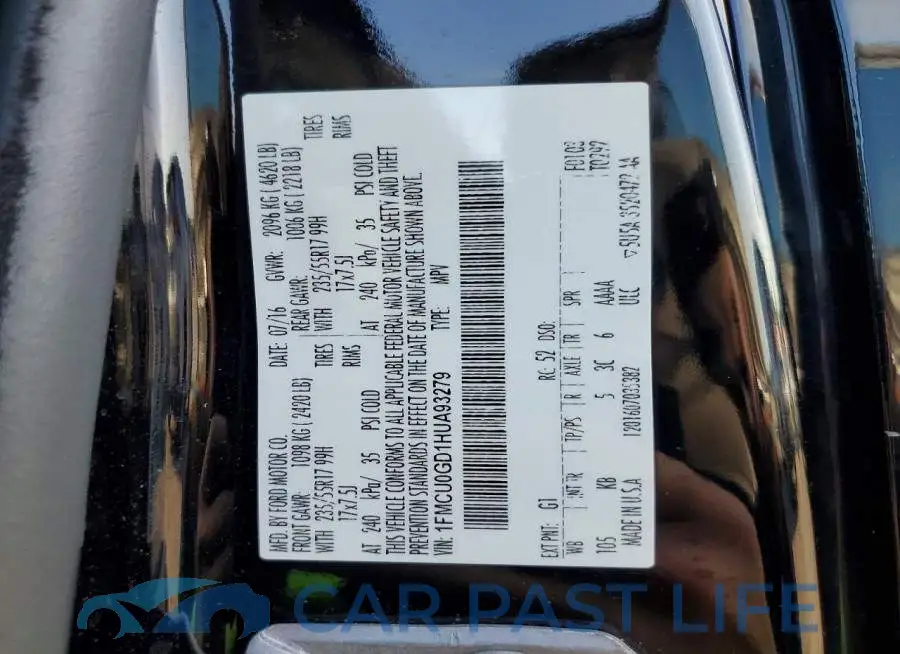 1FMCU0GD1HUA93279# 12
