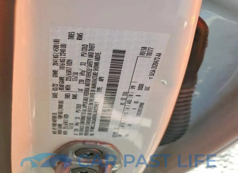 1FMCU9G68NUA60961# 13