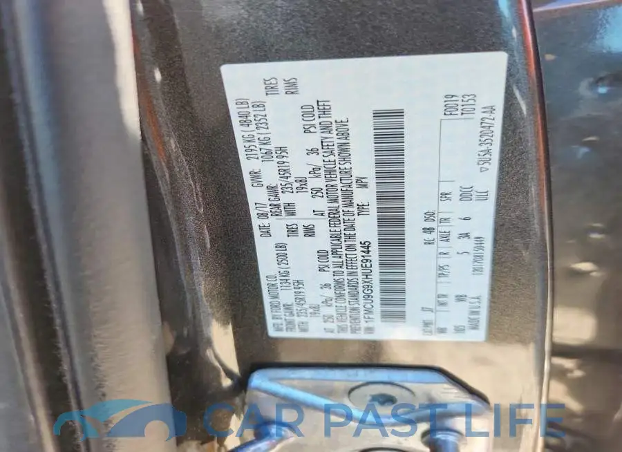 1FMCU9G9XHUE91445# 13