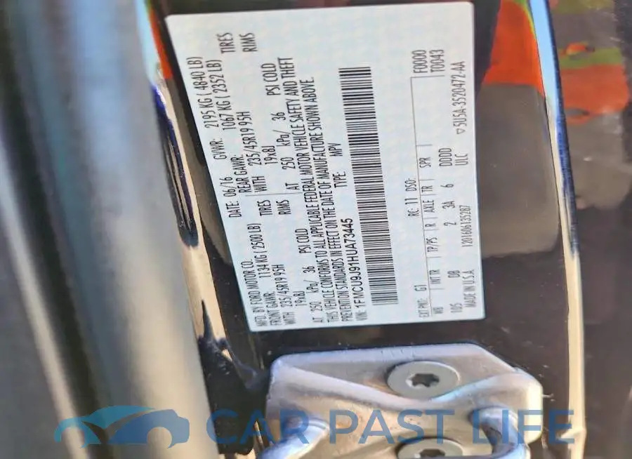 1FMCU9J91HUA73445# 13
