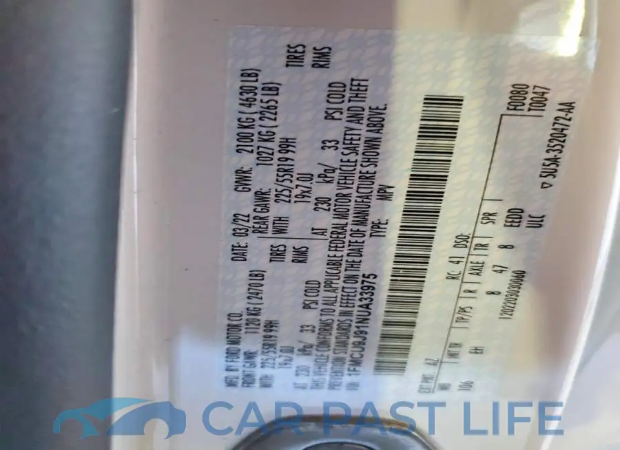 1FMCU9J91NUA33975# 13