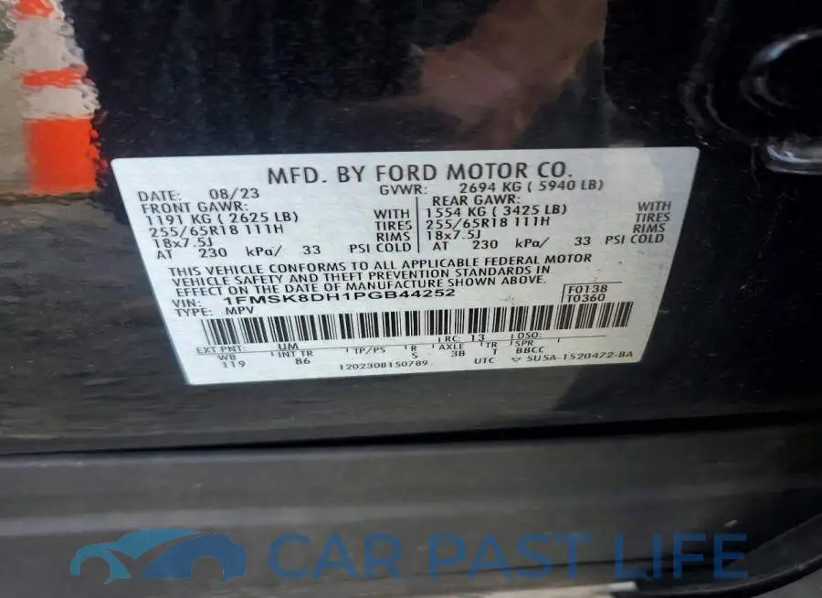 1FMSK8DH1PGB44252# 12